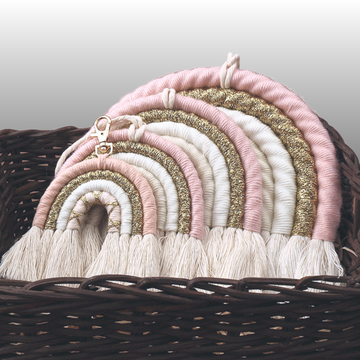 Macrame rainbow wall decor, wall hanging, cot mobile (hand made)